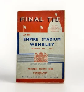 SELTEN Preston North End gegen Sunderland 1937 FA Cup Finale Programm WEMBLEY - Bild 1 von 5