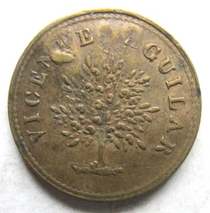 Costa Rica (San José) VINCENTE AGUILAR Trade Token~MB Counterstamp - Picture 1 of 2
