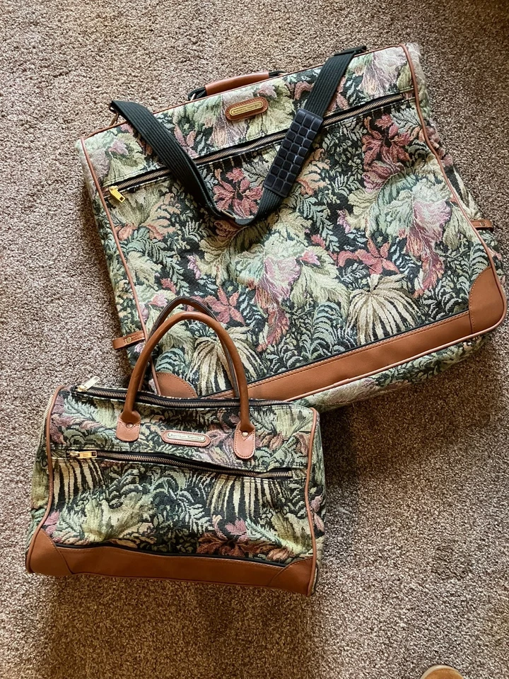 Bolso de Ropa American Tourister Vintage Años 90, Juego de Equipaje de Mano Lona Floral Foto 1 de 1