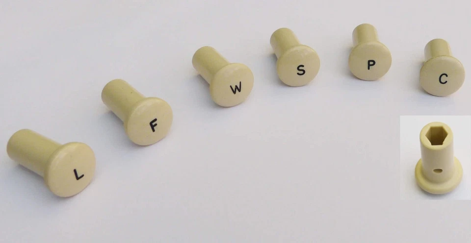 Classic Car L F W S P C Cream Knob Set, Morgan Alvis Morris Wolseley etc - Image 1 of 1