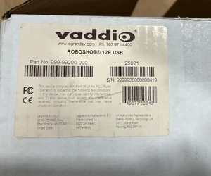 Cámara Vaddio 999-99200-000 RoboSHOT 12E Elite USB PTZ con zoom óptico 12x nueva - Imagen 1 de 4