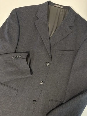 Blazer Oscar De La Renta 100 % lana para hombre 44R azul a cuadros abrigo deportivo de lujo Foto 1 de 4