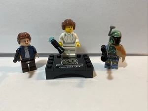 Lego Star Wars 20th anniversary princess Leia minifigure + Boba Fett , Han Solo - Picture 1 of 8