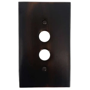Placa de interruptor de botón pulsador de bronce fundición pesada de una sola banda - Imagen 1 de 3