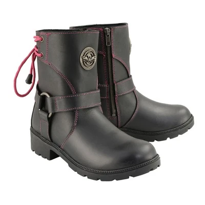 Milwaukee Cuero Mujer Cuero Premium Motocicleta Arnés Botas Colección Foto 1 de 4