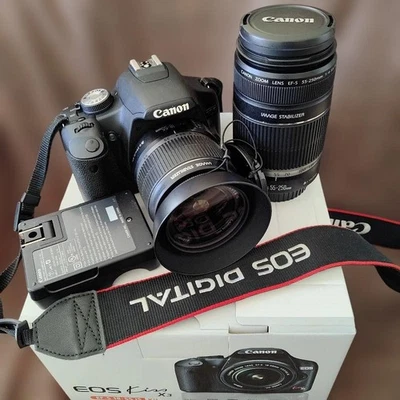 Canon EOS Kiss X3 Double Zoom Kit with 18-55mm and 55-250mm Lenses - Image 1 of 4