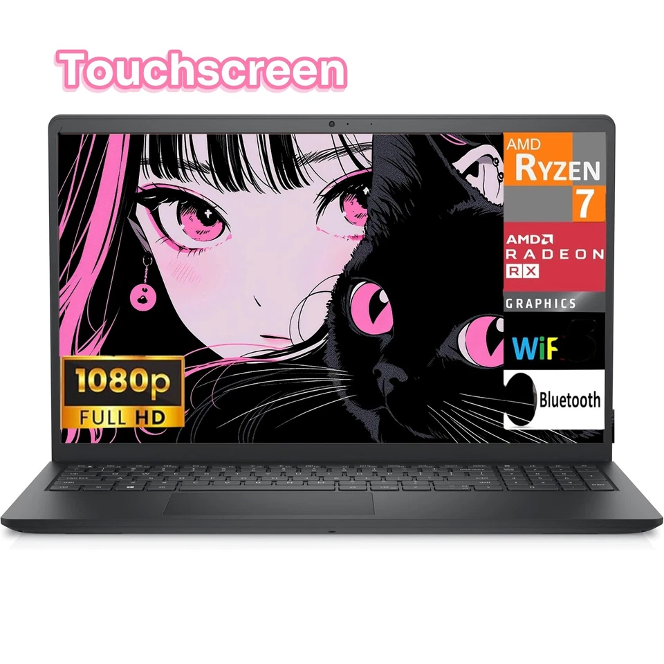 Dell Inspiron 15.6" Touch Laptop Win11Pro 4.5GHz 8 core Ryzen7 UpTo 64GB RAM 4TB - Image 1 of 4