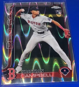 2025 Topps Chrome RC  KRISTIAN CAMPBELL #171 Raywave Refractor Red Sox Baseball - Bild 1 von 2