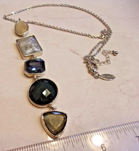 The Limited Stacked Mixed Cabochon Style and Color Pendant Necklace - Picture 1 of 15