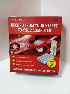 Xitel Inport Deluxe Stereo To PC Audio Recording Kit Converter Cassette Complete - Image 1 of 4