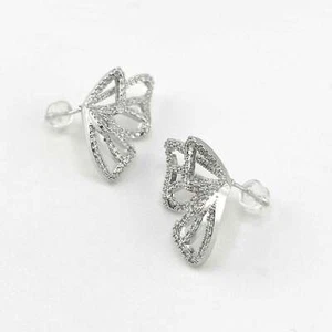 Pendientes de diamantes de imitación mariposa de plata - Imagen 1 de 1