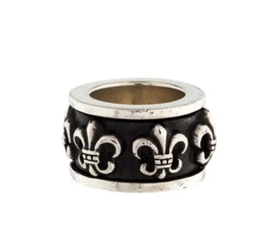 Auténtico anillo rodante cromado corazón punk plata - Imagen 1 de 5