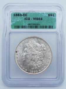 1883-CC Morgan Silver Dollar ICG MS63 - U872 - Picture 1 of 4