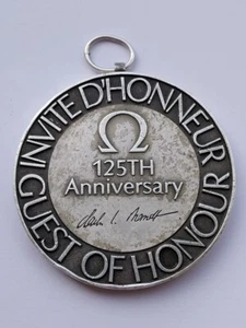 Vintage seltene Schweizer OMEGA Uhr 125th Anniversary Speed Master 1976 Silbermedaille - Bild 1 von 8