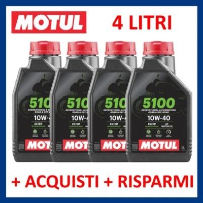 Olio motore 4 tempi Moto Scooter Quad Motul 5100 SAE 10w40 semisintetico 4 litri