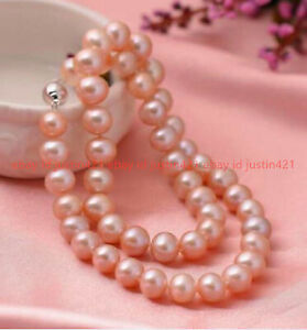 GENUINE 7-8MM REAL NATURAL SOUTH SEA FRESHWATER Pink PEARL NECKLACE 18 INCHES