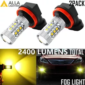 Alla Lighting 2pcs 3000K H11 H8 Gold Yellow 3030 SMD LED Fog Driving Light Bulbs - Picture 1 of 9