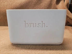 Zahnpasta & Zahnbürstenhalter weiß Steinzeug 2 große Abschnitte unausgefallen schlicht - Bild 1 von 11