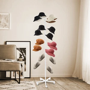 White Hat Display Rack Hat Display Stand for Home Store Freestanding Hat Rack - Picture 1 of 15