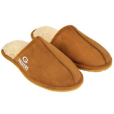 Forever Collectibles NFL Green Bay Packers Moccasins Open Back Tan Slippers New