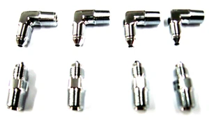 Mirror Finish Show Chrome Plated Brake Fitting Kit 8pcs 03 AN Male to 1/8" NPT - Imagen 1 de 4