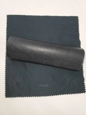 Authentic Prada Saffiano Eyeglasses Hard Case Rectangular - Black - Small - Image 1 of 4