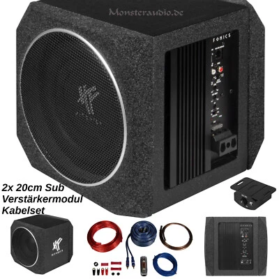 HIFONICS 400 Watt aktiv Subwoofer + Kabelset Auto 20cm Aktivsub 400 Watt ZX82A - Bild 1 von 4