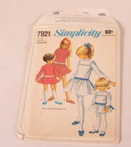 Vintage Simplicity 7921 Child's Dress Pattern UNCUT Size 5 - Picture 1 of 4