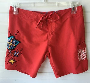 Body Glove Board Shorts Size Small Cherry Red with Vibrant Colors UNISEX - Picture 1 of 7