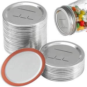24-Pack 70 MM Regular Mouth Canning Jar Lids - Leak Proof & Airtight Seal Split- - Picture 1 of 6