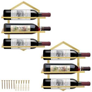 2Pcs Wall Mounted Wine Stemware Rack, Metal Hanging Wine Glass Display Holde ...