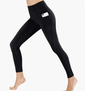 NWT Heathyoga Black High Waisted Yoga Workout Tummy Control Leggings Pants - XXL - Picture 1 of 6
