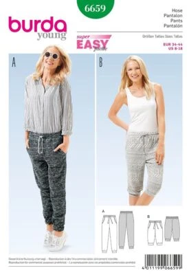BURDA YOUNG 6659 MISSES SHORTS & PANTS Sewing Pattern Sizes 8 - 18 SUPER EASY - Image 1 of 4