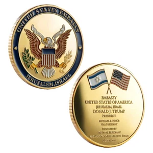 US Embassy Jerusalem Israel Commemorative Collectible Challenge Coin Trump Coin - Bild 1 von 1