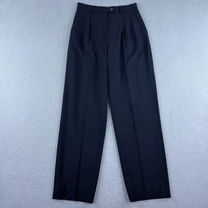 Gunext Italy Womens 6 Black Wool Blend Pleated Front Tapered Dress Pants (26x29) - Picture 1 of 7