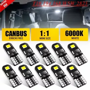 Auxito T10 168 2825 194 LED License Plate Light Bulb 6000K Super Bright White US - Picture 1 of 22