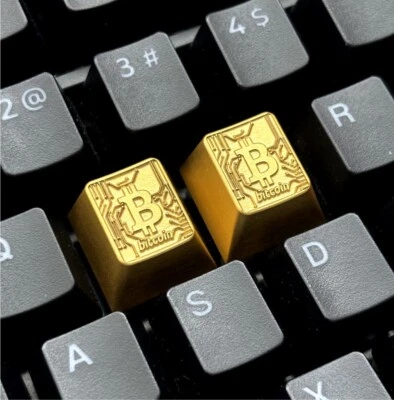 Bitcoin Metal Keycap, Cherry profile Gold/Silver keyboard cap - Image 1 of 4