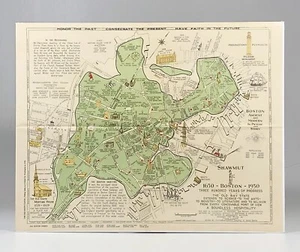 Shawmut: Boston / 1928 Illustrated Pictorial Map of Boston Massachusetts 1st ed - Picture 1 of 7