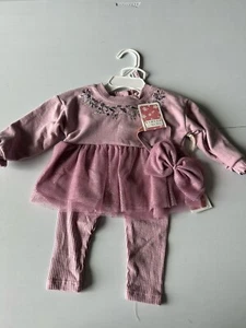 Btween Baby 3 Piece Sweatshirt , Pants And Headband Size 6-9 M New - Picture 1 of 7