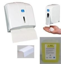 Schaumseifenspender + Handtuchspender+Schaumseife + Papierhandtuch im SET