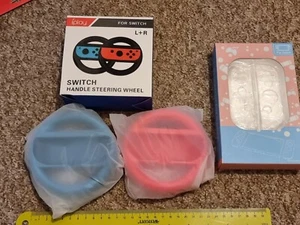 NINTENDO SWITCH JOYCON CONTROLLER STEERING WHEEL GRIP ADAPTER CONSOLE COVER NEW! - Picture 1 of 4