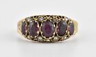 Antique Victorian 9ct Gold Amethyst & Seed Pearl Closed Back Ring, B'ham 1881