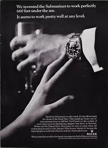 1966 Rolex Submariner Royal Navy Official Diving Watch Tuxedo VINTAGE PRINT AD - Picture 1 of 6