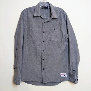 The Hundreds Grey Pocket Oxford Shirt Grey Button Up Vintage Patch Medium - Picture 1 of 10