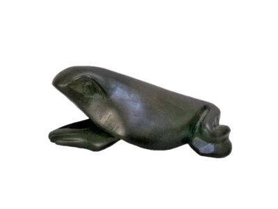 Statuette en bois d'ébène, presse papier " Grenouille, crapaud " - Photo 1/4