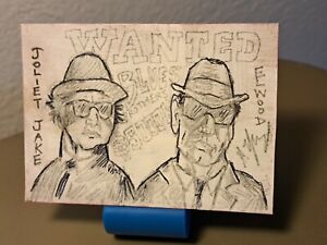 aceo original artcard Pencil Blues Brothers sketch (OOAK) Atc Limited 1/1 signed