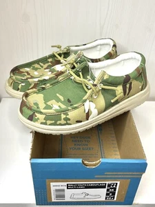 Hey Dude Wally Youth Shoes Camouflage Multi Camo Size 3 Y3 L4 Womens 4 Slip On - Picture 1 of 8