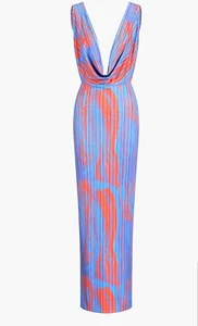 Vestido largo para mujer Commense Flaming Passions cuello capucha azul talla mediana maxi - Imagen 1 de 9