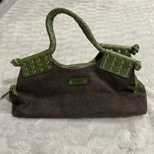Matt & Nat Women Brown Tweed Polyester Blend Zipper Double Handles Clutch Purse - Picture 1 of 10
