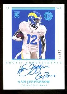 Carta Calcio 2020 Encased Platinum Van Jefferson Rams RC Rookie AUTO # 12/50 - Foto 1 di 2